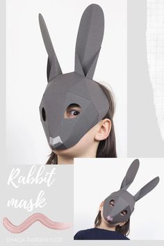 Low Poly Bunny Mask. 3d Papercraft Mask PDF and SVG. Peter | Etsy Poland Bunny Mask For Kids, Peter Rabbit Costume, Papercraft Mask, Diy Halloween Masks, Paper Face Mask, Mask Craft, Rabbit Mask, Paper Masks, Bunny Cosplay