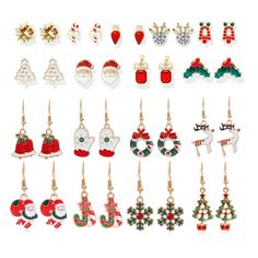 PRICES MAY VARY. Holiday Earring Set: You will get 17 pairs of Christmas earrings, enough quantity to share with your family and friends,The holiday jewelry earrings are designed with many colorful Christmas elements, there are snowflake earrings, snowman earrings, elk earrings, bells earring, snow earrings, Xmas trees earrings, Santa Claus earrings, etc. all Xmas drop earrings are very comfortable to wear, Easy to match with different outfits. Reliable Material:The Xmas earrings are made of qua Snow Earrings, Xmas Earrings, Snowflake Snowman, Christmas Tree Snowflake, Snowman Earrings, Holiday Snowflakes, Christmas Elements, Xmas Trees, Holiday Earrings