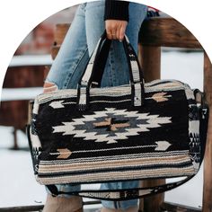 Ignite your style with our Black, Grey, Brown & Cream Aztec Duffel Bag, a fusion of bold design and practical features. Safely secure your belongings with the zipper closure, accompanied by an interior zipper and 2 small open pockets for added functionality. With dimensions of 20" x 8" x 11", this duffel bag effortlessly combines style and convenience to carry all your essentials. Crafted from high-quality 100% cotton, this Aztec-inspired bag ensures durability and a touch of luxury in every det Practical Bags With Zipper For Weekend Trips, Practical Bags For Weekend Trips With Zipper Closure, Practical Bags For Weekend Trips With Zipper, Trendy Tote Gym Bag With Zipper Closure, Practical Shoulder Bag With Zipper For Weekend Trips, Modern Black Shoulder Bag For Weekend Trips, Black Versatile Weekender Bag With Zipper Closure, Trendy Weekender Shoulder Bag With Zipper, Trendy Weekender Shoulder Bag With Zipper Closure