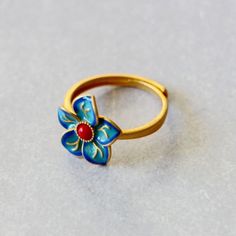 |200000369:200001539;200000226:173|3256805092206812-Resizable-Blue Anniversary Flower Ring In Enamel, Anniversary Enamel Flower Ring, Anniversary Round Flower Enamel Ring, Adjustable Flower Enamel Ring As Gift, Unique Adjustable Enamel Ring, Flower-shaped Enamel Ring For Gift, Flower Shaped Enamel Ring As A Gift, Flower-shaped Enamel Ring As Gift, Flower Shaped Enamel Ring For Gift