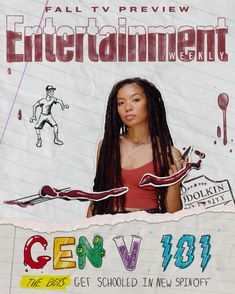 the cover of entertainment magazine gen v, featuring an image of a woman with dreadlocks