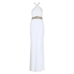 New $6950 Versace Swarovski Crystals Greek Key White Jersey Dress Gown It. 42 For Sale at 1stDibs Vintage Cocktail Dresses, Greek Wedding Dresses, White Jersey Dress, Crystals White, Gown Designer, Cocktail Dress Vintage, Greek Wedding, Evening Dresses Cocktail, Vintage Cocktail