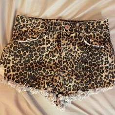 Forever 21 Cheetah Jean Shorts Size 24 Never Worn Vanity Room, Dream Clothes, Black Tan, Black And Tan, Jean Shorts, Denim Shorts, Forever 21, Vanity, Womens Shorts