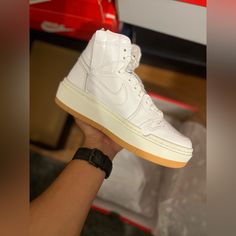 Available Now Jordan 1 Elevate High White/Gum Sizes Available 5.5y/7w 7.5y/9w 8.5y/10w Condition- New In Box Everything Original 100% Authentic Retail- $155 Meet Or Pickup In Phoenix Arizona Same To Next Day Shipping ! High-top Jordan Shoes With Contrast Sole, Jordan Shoes With Gum Sole And White Sole, White Jordan Shoes With Gum Sole For Streetwear, Low-top Jordan Shoes With Gum Sole And White Sole, White Gum Sole Round Toe Sneakers, Jordan Leather Shoes With Gum Sole And Round Toe, White Basketball Shoes With Textured Sole, Leather Jordan Shoes With White And Gum Sole, Leather Jordan Shoes With Gum Sole And Round Toe