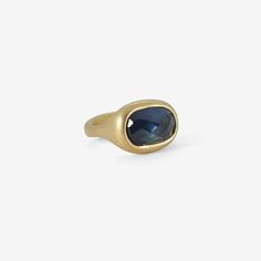 Details Lola Brooks 18k & oval blue sapphire ring, size 6 1/2. The faceted stone measures approximately 1/2″ x 5/16″ & is set in Lola’s signature cast setting. The width of the band tapers from approximately 1/4″ to 1/8″. - blue sapphire, 6.10ct - 18k yellow gold - size 6 1/2 Cast Rings, Engagement Necklaces, All Band, Blue Sapphire Ring, Cuff Bangle Bracelet, Stone Engagement, Blue Sapphire Rings, Cuff Bangles, Blue Sapphire