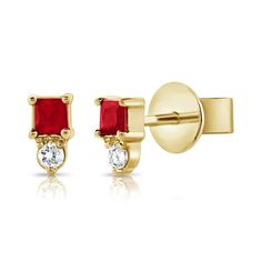 Elevate your elegance with our exquisite Diamond & Ruby Classic Stud Earrings, meticulously crafted in 14K gold and adorned with a total carat weight of 0.15ct diamonds. These timeless earrings seamlessly blend the allure of rubies with the brilliance of diamonds, creating a stunning accessory that exudes sophistication and charm. Diamond & Ruby Stud available in 14K Yellow/White/Rose Gold Luxury Red Diamond Earrings, Ruby Diamond Earrings With Brilliant Cut, Yellow Gold Ruby Earrings With Brilliant Cut, Classic Ruby Diamond Earrings With Diamond Accents, Classic Ruby Diamond Earrings With Accents, Red Diamond Earrings With Brilliant Cut, Classic Red Diamond Earrings With Accents, Classic Red Diamond Earrings With Brilliant Cut, Red Diamond Earrings In Fine Jewelry Style