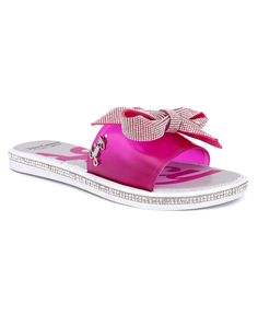 in stock Cute Plastic Slide Sandals, Cute Plastic Sandals For The Beach, Pink Plastic Jelly Sandals For Party, Adjustable Pink Plastic Sandals, Casual Pink Party Flip Flops, Pink Plastic Party Sandals, Pink Synthetic Slide Flip Flops, Pink Adjustable Synthetic Slides, Trendy Adjustable Jelly Sandals