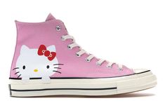 Converse Chuck Taylor All-Star 70s Hi Hello Kitty Pink - 162936C Pink Converse Outfit, Hello Kitty Converse, Hello Kitty Costume, Converse Collection, Egret White, Hello Kitty Shoes, Kitty Clothes, Hi Hello, Hello Kitty Clothes