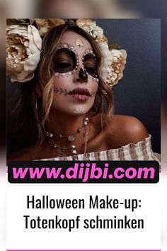 Make Up Tutorials, Kids Makeup, Funny Tattoos, Skull Face, Halloween Makeup Looks, Halloween Make Up, Creepy Halloween