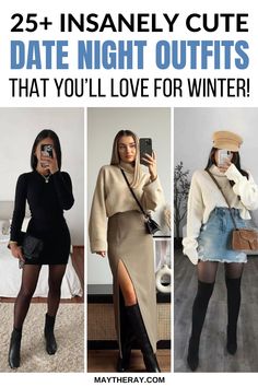 Nyc Winter Date Night Outfit, Night Out Casual Outfit Winter, Winter Morning Date Outfit, Edgy Dinner Date Outfit, Fall Winter Date Outfits, Cute Day Date Outfits Winter, Expensive Date Night Outfit, Cold Weather Fancy Outfits, Outfit Ideas Dinner Night Winter