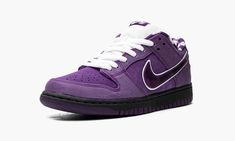 The Concepts x Nike SB Dunk Low “Purple Lobster” is available here in its special box available exclusively from Concepts.  For the 2018 edition of the ongoing “Lobster” Dunk theme by the famous Boston-based sneaker boutique, Concepts created a purple colorway that combined the previous red and blue editions into a mythical purple lobster.  The premium construction features a Voltage Purple leather and nubuck upper with white detailing for the double Swoosh backing as well as the white tongue. Purple Lobster, White Tongue, Nike Sb Dunk Low Pro, Dunk Low Nike, Sneaker Boutique, Nike Sb Dunk Low, Sb Dunk Low, Nike Sb Dunks Low, Nike Sb Dunk