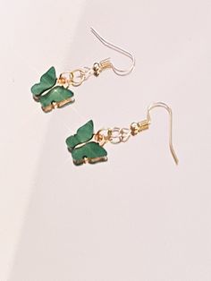 Emerald green butterfly earrings Green Butterfly Jewelry For Gifts, Green Butterfly Jewelry For Gift, Green Jewelry With Butterfly Charm For Gift, Trendy Butterfly Charm Earrings For Party, Trendy Party Earrings With Butterfly Charm, Butterfly Charm Earrings For Party, Party Butterfly Earrings With Charm, Party Butterfly Charm Earrings, Emerald Green Butterfly