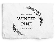 a white napkin with the words winter pine on it