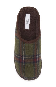 Faux fur adds a cozy layer to this comfortable, classic scuff slipper. Round toe Faux fur lining Slip-on Textile upper, faux fur (100% polyester) lining, manmade sole Imported Brown Faux Fur Casual Slippers, Brown Casual Faux Fur Slippers, Casual Brown Faux Fur Slippers, Brown Winter Slippers With Textured Footbed, Casual Slippers With Faux Fur Lining For Fall, Fall Faux Fur Lined Slippers, Brown Textured Winter Slippers, Comfy Brown Slippers For Fall, Comfortable Slippers With Faux Fur Lining For Fall