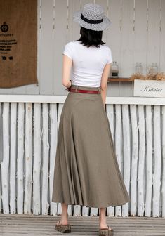 Buy Linen Skirt, Linen Midi Skirt, A Line Skirt, High Waist Skirt, Asymmetrical Swing Skirt, Women Summer Skirt, Xiaolizi, Custom Skirt 2598 Online in India - Etsy