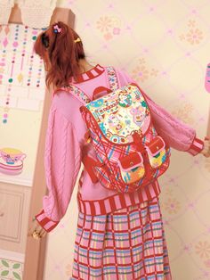 This price is for a backpack only.   	 		 			Size 			Free Size 		 		 			Height 			37 		 		 			Length 			27 		 		 			Width 			10.5 Cute Red Backpack For Travel, Cute Red Travel Backpack, Cute Red Backpack With Adjustable Strap, Cute Red Backpack For School, Cute Red School Backpack, Cute Vibe, Kawaii Bag, Plaid Backpack, Cartoon Elephant