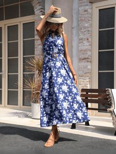 Spice up your wardrobe with the Jazelle Floral Maxi Halter Dress. This flowy and feminine dress features a beautiful floral print and a halter neck, perfect for any occasion. Embrace your playful side with this versatile and stylish dress! Size Guide: Model is 5’8” tall, and has a 33.8” bust, 24.8”waist, & 37.6” hips. She is wearing a S / US 4 / AU 8. This maxi dress is true to size. Material: 100% Polyester Feature: Halter Neckline. Sleeveless. Maxi Length. Waist Belt. Floral Print. Back button closure. Relaxed fit. Care Instructions: Machine wash / Cold hand wash Floral Print Sleeveless Midi Dress For Vacation, Floral Print Halter Neck Dress For Day Out, Chic Floral Print Maxi Halter Dress, Chic Floral Print Halter Dress For Day Out, Halter Neck Midi Dress With Floral Print, Summer Floral Print Halter Dress For Garden Party, Summer Halter Dress With Floral Print For Garden Party, Flowy Floral Print Halter Dress For Garden Party, Chic Floral Halter Neck Dress For Spring