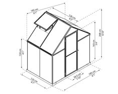 a drawing of a small house with measurements for the roof and side walls, as well as