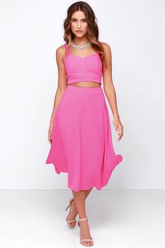 JOA Two-ti Frutti Fuchsia Two-Piece Dressat Lulus.com! Dresses For Juniors, Dresses Club, Fuchsia Dress, Club Party Dresses, Crop Top Skirt, Club Party, Online Dress Shopping, Two Piece Dress, Piece Dress