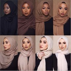 2020 cotton Scarf Crinkle Women Solid muslim Hijabs Muffler Shawls Pashmina Wrap Hijab Scarves Headscarf shawls wrap headband (Discount 33 % )  #2020  #cotton  #Scarf Muslim Head Scarf, Makeup Hijab, Hijab Stile, Stile Hijab, Hijab Style Tutorial, Tokyo Street Fashion, Tutorial Hijab