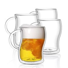 PRICES MAY VARY. Title: BTaT- Double Walled Glass Beer Mugs, 4 Pack, 16 oz(500 ml), Beer Mugs, Beer Mugs for Freezer, Beer Stein Mugs, Beer Glasses, Beer Mug Glass, Glass Beer Mug, Beer Mugs with Handles. Product Type: Categories > Kitchen & Dining > Dining & Entertaining > Glassware & Drinkware > Beer Mugs & Steins Drink Making, Copper Moscow Mule Mugs, Glassware Drinking, Drinking Glass Sets, Margarita Glasses, Shot Glass Set, Glass Beer Mugs, Green Beer, Double Wall Glass