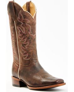 Shyanne Womens Cassidy Spice Combo Leather Western Boots - Square Toe , Brown Cowboy Boots Spurs, Western Wishlist, Girls Cowgirl Boots, Cute Cowgirl Boots, Brown Cowboy Boots, Womens Cowgirl Boots, Boots Store, Xmas List, Boots Square Toe