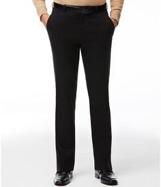 From Perry Ellis&#x2C; this dress pant features:Zip fly hook and eye closureFlat front silhouette5-pocket styling (3 in front&#x2C; 2 in back)Modern fitFull lengthBelt loopsFinished hemPolyester/nylon/elastaneMachine wash/line dryImported. Straight Fitted Office Bottoms, Fitted Straight Bottoms For Office, Formal Slim Fit Dress Pants For Fall, Slim Fit Dress Pants For Spring Business Casual, Slim Fit Straight Leg Pants With Zipper Closure, Spring Slim Fit Business Casual Dress Pants, Spring Slim Fit Dress Pants For Business Casual, Fitted Straight Bottoms For Formal Occasions, Elegant Straight Dress Pants For Business