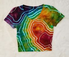 95/5 cotton/spandex Size Small Geode Tie Dye, Ehlers Danlos, Tie Dye Crop Top, Dye T Shirt, Tie Dye Top, Cotton Spandex, Tie Dye, Crop Top, Dye