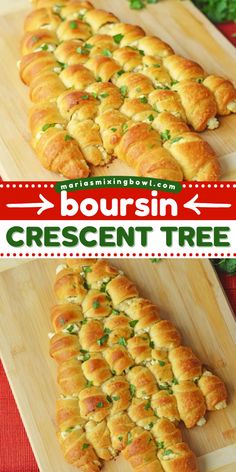 Everyone will love this boursin crescent tree recipe! It's perfect for your Christmas dinner party. Made with crescent rolls and Boursin cheese that are served up as a Christmas tree, this holiday appetizer idea is as beautiful as it is delicious! Christmas Tree Crescent Rolls, Borsine Cheese Recipes, Crescent Roll Christmas Tree, Spreadable Cheese, Boursin Cheese, Holiday Appetizer, Christmas Dinner Party, Quick And Easy Appetizers, Savory Appetizer