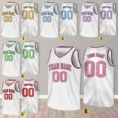 - Premium Material: Our Basketball Jersey for men women are made from lightweight, bird's eye mesh fabric (Polyester + 3-5% Spandex) offers outstanding durability, insulation, and wrinkle resistance, which keep you dry and cool during hot seasons. - Customized Basketball Jersey: Let's create your own design with our personalized basketball jersey. All player name and numbers are full sublimation printed professional. Please read the size information for choose your own size. - Suitable for any occasion: Slim fit with a V-neck design is both comfortable and flattering, short sleeves, side vents to offer extra movability and double-needled hems for increased durability. Our jerseys can be worn on a variety of situations, including hanging out with friends, attending athletic events, or even Casual White Training Jersey, White Activewear With Sublimation Print For Gym, White Sublimation Print Activewear For Gym, White Athleisure Sports Jersey, White Breathable Cotton Jersey, Breathable Cotton Sports Jersey, White Moisture-wicking Jersey For Gym, Game Day Outfit Basketball, Jersey For Basketball