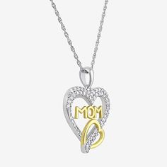 Features: Mom Jewelry, Quick ShipJewelry Closure: Spring Ring ClaspLink Construction: HollowSetting: ProngShape: HeartStone Cut: RoundMetal Color: Two ToneChain Length: 18 InchPendant Length: 27mmPendant Width: 20mmChain Construction: RopeCare: Wipe CleanStone Type: 61 Cubic ZirconiaMetal: Sterling SilverNecklace Type: Pendant NecklacesCountry of Origin: Imported Double Heart Cubic Zirconia Jewelry For Mother's Day, Mother's Day Double Heart Cubic Zirconia Jewelry, Mother's Day White Gold Cubic Zirconia Jewelry, Mother's Day Jewelry With Heart Charm And Cubic Zirconia, Diamond Necklace For Mom, Valentine's Day Gift, Silver Heart Cut Jewelry For Mother's Day, Mother's Day Cubic Zirconia Heart Charm Jewelry, Mother's Day Cubic Zirconia Pendant Jewelry, White Cubic Zirconia Heart Necklace For Mother's Day