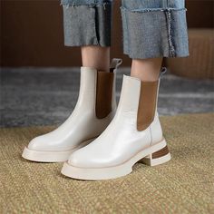 USS Shoes Kenny Women's Boots | ussshoes.com – USS® Shoes Heels Winter, Boots Thick, Platform Boots Chunky, Platform Chelsea Boots, Vintage Sandals, Womens Chunky Heels, Chelsea Boots Women, Beige Shoes, Leather Boots Women