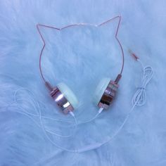 Kitty Headphones, Cat Headphones, Cute Headphones, Rosé Gold, Accessoires Iphone, Kawaii Accessories, Kawaii Clothes, Fesyen Wanita, Blue Aesthetic