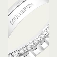 Boucheron ring 18-karat white gold One row of diamonds Total carat weight: 0.24 Boucheron Ring, White Gold Diamond Rings, Bergdorf Goodman, Top Designers, Diamond Ring, Tops Designs, Diamonds, White Gold, Ring