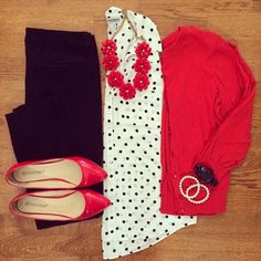 1000+ ideas about Polka Dot Top on Pinterest | Polka dots, Print ... Old Navy Pixie Pants, Dot Shirt, Red Flats, Pixie Pants, Polka Dot Shirt, Red Cardigan, Mode Inspo