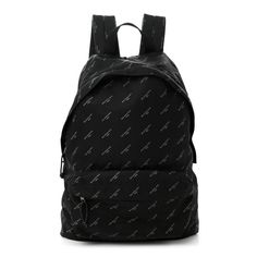 This is an authentic BALENCIAGA Twill Nylon Allover Logo Print Explorer Backpack in Black and Gold. This stylish backpack is crafted of nylon material in black with Balenciaga logos in gold. The bag features padded nylon shoulder straps, and a facing zipper pocket. The top opens to a black fabric interior with zipper and patch pockets. Explorer Backpack, Stylish Backpack, Balenciaga Logo, Stylish Backpacks, Balenciaga Bag, Mini Crossbody, Black Backpack, Black Fabric, Black And Gold