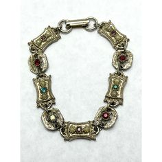 Vintage Sarah Coventry Jeweled Chain Bracelet. Chain panel link rhinestone bracelet. Colorful rhinestones and seed pearls. Fold over clasp. Signed Sarah Cov. JH34H. Bracelet Chain, Sarah Coventry, Seed Pearl, Rhinestone Bracelet, Coventry, Chain Link Bracelet, Link Bracelets, Chain Bracelet, Chain Link