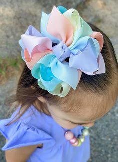 Multicolor Hair, Stacked Hair Bow, Best Hair Straightener, Pastel Party, Diy Bows, How Big Is Baby, Girl Hair Bows