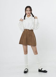 High Waist Pleated Mini Skirt BO12 - Lewkin School Uniform Skort For Fall, Retro Pleated Mini Skirt For School, High Waist Skirt For School In Fall, Preppy Mini Skirt For Winter School Season, Winter Cotton School Skirt, White Skirt For School In Fall, Winter School Cotton Skirt, School Mini Skirt For Fall, Preppy School Skirt For Fall