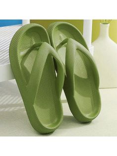 Specification:
Material: Ethylene Vinyl Acetate (EVA)
Closure type: Pull-On
Sole Thick height: 1.6 inches (4cm)
Occations: Indoor and outdoor, Fashion, Leisure
Style: Princess, Casual

Product Features:
[Ultra-Soft]: Flip flops is convenient slip-on design flip flops, covers your feet very well and offers soothing comfort. They are made of lightweight and durable EVA material, which is ultra-light and non-slip. Experience enhanced stability and support with the built-in heel-cup of these comfort Green Casual Eva Slippers, Green Non-slip Casual Flip Flops, Casual Green Eva Flip Flops, Casual Green Non-slip Flip Flops, Green Eva Slippers For Beach, Green Eva Slippers For The Beach, Green Non-slip Eva Sandals, Non-slip Green Eva Sandals, Green Flip Flops With Textured Footbed