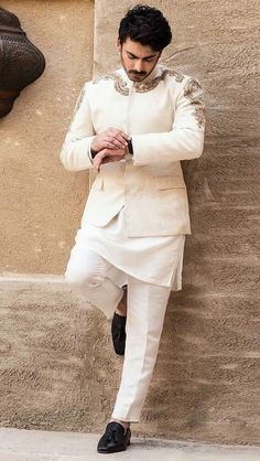 Shalwar Kameez For Wedding, Prince Coat With Shalwar Kameez, Sadaf Fawad Khan, India Fashion Men, Mens Indian Wear, Fawad Khan