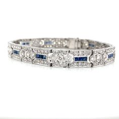 ad eBay - Find many great new & used options and get the best deals for Art Deco Diamond Sapphire 18K White Gold Bracelet at the best online prices at eBay! Free shipping for many products! Classic White Gold Bracelet Hand Set, Classic Hand Set White Gold Bracelet, Luxury Platinum Bracelets With Diamond Accents, Designer White Gold Diamond Bracelet For Formal Events, Designer White Gold Diamond Bracelet For Formal Occasions, Classic Polished Diamond Bracelet For Formal Occasions, Classic Diamond Bracelet With Polished Finish For Formal Occasions, Luxury Platinum Tennis Bracelet Hand Set, Luxury Platinum Tennis Bracelet With 17 Jewels