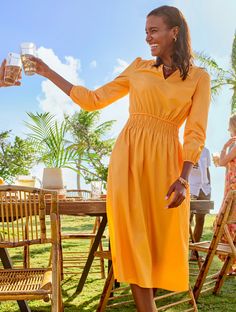 Our midi dress is feminine and oh-so versatile. In silky cotton poplin with smocking at the waist and a flattering split neck. Features Fit & Flare Dress Split Neck Three-Quarter Sleeve Pullover Hits Below Knee Imported Fit: Misses: 46 1/2"; Petite: 43 1/2"; Plus: 48 1/4"; Plus Petite: 45" Material: 100% Cotton Care: Machine Wash Cold; Only Non-Chlorine Bleach When Needed; Tumble Dry Low; Warm Iron, If Needed | Smocked Poplin Midi Dress - 100% Cotton Talbots Summer Smocked Dress With Pleated Waist For Daywear, Spring Smocked Dress For Workwear, Spring Smocked Dress With Smocked Back For Work, Smocked Midi Dress With Elastic Waistband For Day Out, Pleated Waist Midi Dress For Brunch, Spring Midi Dress With Smocked Back For Work, Spring Workwear Midi Dress With Smocked Back, Brunch Midi Dress With Pleated Waist, Spring Midi Dress With Gathered Waist For Day Out