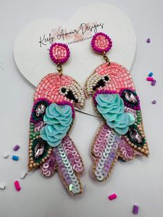 Beautiful beaded earrings, perfect for a trip, vacation or the beach! Comes gift wrapped Beautiful Beaded Earring, Katy Tx, Parrot Bird, Bird Earrings, Beaded Earrings, Statement Earrings, Parrot, Favorite Jewelry, Jewelry Earrings Dangle