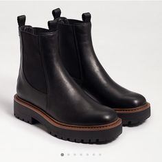 Sold Out Online. Color: Black Leather Sam Edelman Fable Boots, Sam Edelman Laguna Chelsea Boot, Laguna Chelsea Boot, Timeless Boots, Sam Edelman Boots, Boot Pulls, Lug Sole Boots, Chelsea Boots Women, Black Chelsea Boots