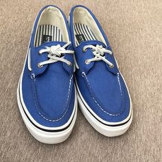 Brand New, Never Worn Royal Blue Canvas Sneaker With Rawhide Lacing. Blue Slip-on Boat Shoes For Spring, Casual Low-top Boat Shoes For Summer, Casual Summer Boat Shoes, Blue Boat Shoes With Round Toe And Branded Insole, Blue Boat Shoes With Rubber Sole For Spring, Casual Low-top Boat Shoes With White Sole, Casual Blue Slip-on Boat Shoes, Classic Blue Boat Shoes With Rubber Sole, Navy Low-top Casual Boat Shoes