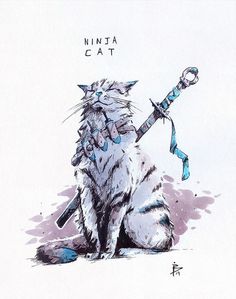 Sif Dark Souls, Character Design Challenge, Ninja Cats, Japon Illustration, Samurai Art, Cat Character, Design Challenge, Dessin Adorable