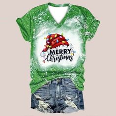 Welcome to our store   Great Christmas Shirt: Merry Christmas letters print, leopard plaid Christmas tree graphic print, v neck, short sleeve, must have for Christmas! Merry Christmas, happy holidays!  Not Cheap Looking: It is really cute and the fabric is soft and very stretchy. Cotton blend, super soft touch feeling, comfortable to wear. Hand wash, do not dry clean, not bleach.  Great Holiday Shirt: Perfect for wearing to Christmas get-togethers where it can get warm in a group of people. It is a wonderful Christmas holiday T-shirt for festival celebrations in winter.It is a wonderful Christmas holiday T-shirt for festival celebrations in winter and also be a great gift for friends and family members.  Good Holiday Buy: The cute print tops and blouses give you a sense of fashion and cute Multicolor Printed Christmas Tops, Holiday Multicolor Graphic Print Tops, Multicolor Graphic Print Holiday Tops, Holiday Short Sleeve Printed Top, Christmas Printed Crew Neck Top, Printed Green Tops For Winter, Festive Green Short Sleeve Top, Christmas Graphic Print Multicolor Tops, Christmas Multicolor Graphic Print Top