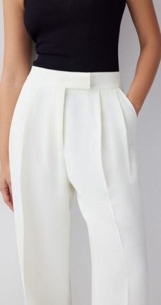 Rever Tailored Pants -  BEVERLY BERG LLC White Semi-formal Bottoms With Welt Pockets, Formal Summer Bottoms With Pleated Waist, Chic Tailored Bottoms With Pockets, Semi-formal Wide Leg Bottoms With Pockets, Chic Bottoms With Side Pockets And Tailored Fit, Semi-formal White Bottoms With Welt Pockets, Elegant Wide Leg Bottoms With Pockets, Chic Pleated Waist Bottoms For Workwear, Semi-formal Spring Bottoms With Pockets