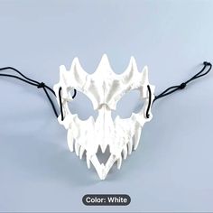 Nwot Day Of The Dead Themed Plastic Costume Mask Even Easter Skull Masquerade. Plastic Costume, Costume Mask, Day Of The Dead, The Dead, Color White, Easter, Mask, White, Color